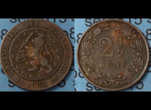 Niederlande Netherlands 2 1/2 Cent 1883 (7487