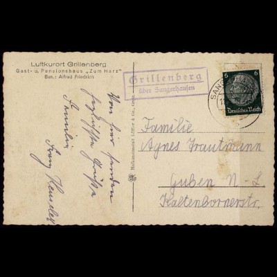AK Posthilfstelle/Landpost Grillenberg über Sangerhausen selten (7626