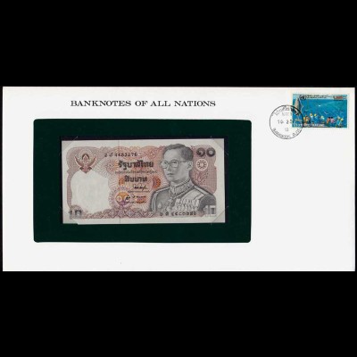 Banknotes of All Nations Thailand 10 Bath 1980 Pick 87 UNC King Rama IX (15619