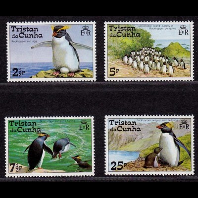 Tristan da Cunha Pinguine Vögel Birds Wildlife 1974 Mi.191-94 postfr.MNH (8994
