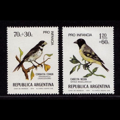 Argentinien Argentina 1171-72 ** MNH Vögel Birds Wildlife 1974 (9022