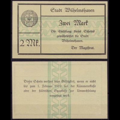 Niedersachsen - Wilhelmshaven 2 Mark Notgeld/Gutschein (cb074