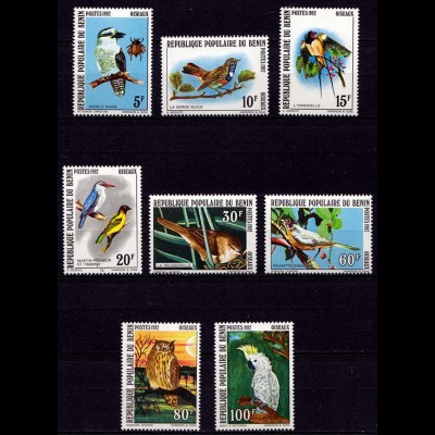 Benin 288-295 Vögel Birds Eule Wildlife Tiere Animals 1982 ** (9241