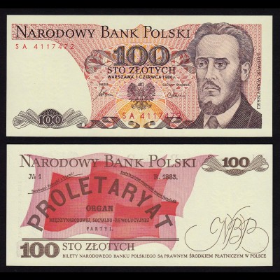 Polen - Poland - 100 Zlotych Banknote 1986 UNC Pick 143e (16223