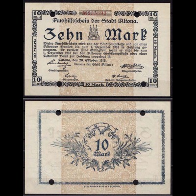 Altona - Hamburg 10 Mark 1918 Notgeld (cb160