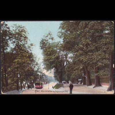 AK Kiel Wasserallee / Schlossgarten mit Strassenbahn - Street Tram (13177