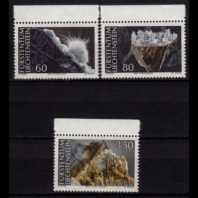 Liechtenstein Mineralien 1994 Mi 1093-95 ** unter Postpreis (c071