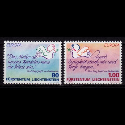 Liechtenstein Europa Cept 1995 Mi 1103-04 ** unter Postpreis (c074