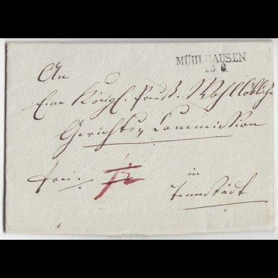 Mühlhausen - Tennstedt Vorphila Gerichtsbrief 1841 mit Inhalt Preussen (d652