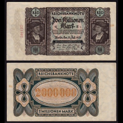 Reichsbanknote - 2 Millionen Mark 1923 Ros. 89a VF (16661
