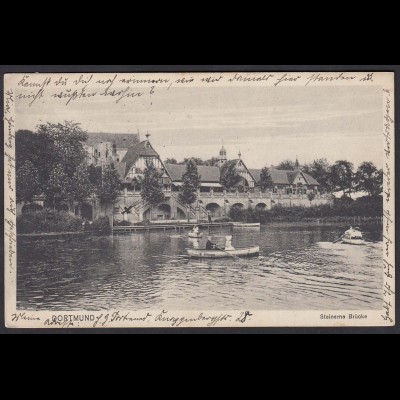 AK Dortmund Steinerne Brücke 1915 nach Herne (16917