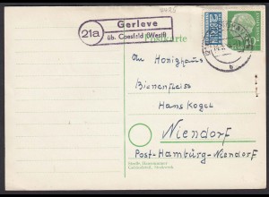 Gerleve über Coesfeld Westfalen Posthilfstelle/Landpost 1956 (16956