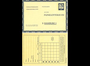 BRD Bundesrepublik Ganzsache 1963 Funklotteriekarte 15 Pfg. Luther FP10 (00217