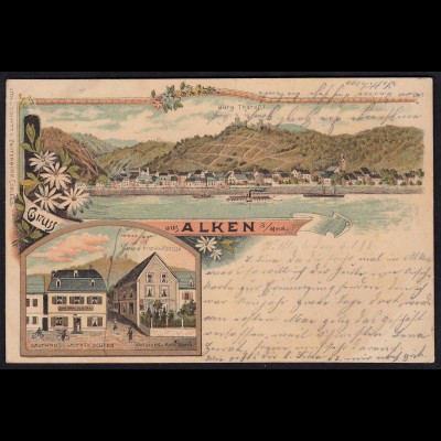 AK Litho Alken Mosel 1898 Gasthaus zum Ochsen Posthulfstelle (17166