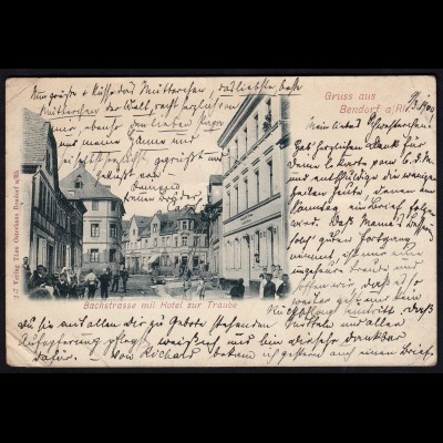 AK Bendorf Bachstrasse mit Hotel Traube 1900 (17191