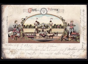  AK seltenes Litho Witten Kochkunst-Ausstellung 1900 (17281
