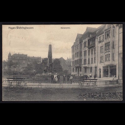 AK Hagen-Wehringhausen Kaiserplatz 1908 nach Wülfrath (17285