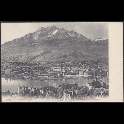 AK Luzern tolle Gesamtansicht und Pilatus Schweiz (12656