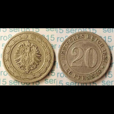 20 Pfennig Kaiserreich 1887 A Jäger 6 (m394