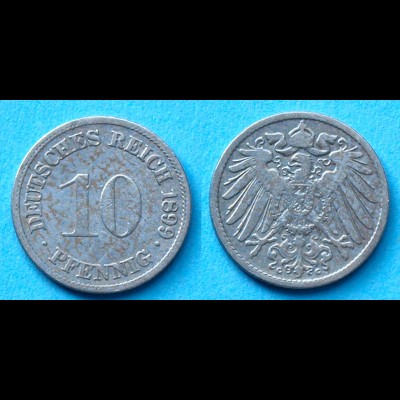 10 Pfennig 1899 G Deutsches Kaiserreich Empire Jäger Nr. 13 (17746