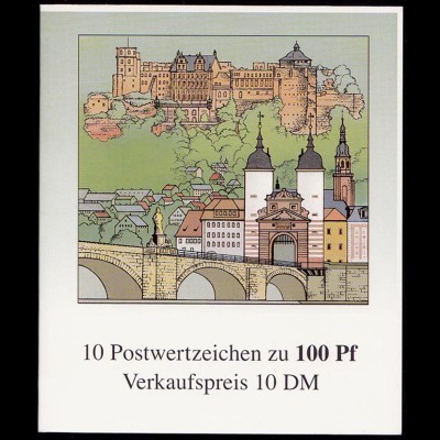 Bund Markenheftchen 33 Germany Booklet Heidelberg ** (8313