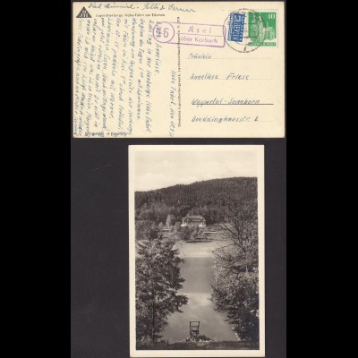 AK Asel über Korbach Posthilfstelle/Landpost Jugendherberge 1951 (12214