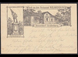 AK Restaurant Dickens Düsseldorf Grafenberg 1896 frühe Karte (12308