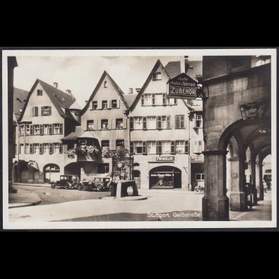 AK Stuttgart Geißstraße Oldtimer Geschäfte (12413