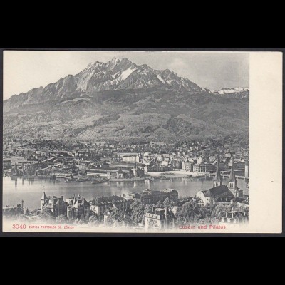 AK Luzern mit See und Pilatus Gesamtansicht (12450