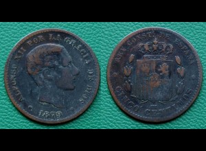 5 Centimos 1879 - Spanien Alfonso XII (17863