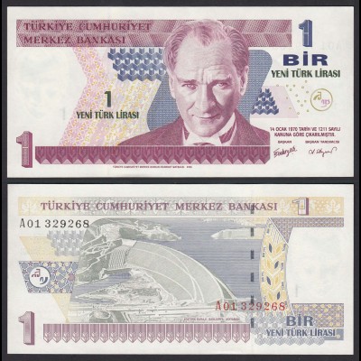 Türkei - Turkey 1 Lira Banknote 2005 Pick 216 UNC ATATÜRK (17894