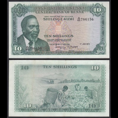 KENIA - KENYA 10 Shillings Banknote 1973 Pick 7d XF (18018