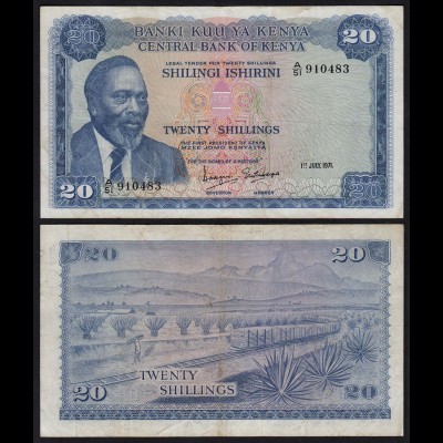 KENIA - KENYA 20 Shillings Banknote 1971 Pick 8b VF (18032