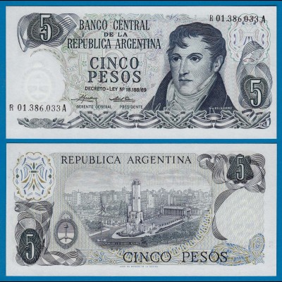 Argentinien - Argentina 5 Pesos Replacement Banknote UNC Pick 294 (18124