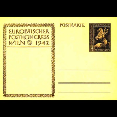 3.Reich WW2 Ganzsache P294a Europa Postkongress 1942 * (0259