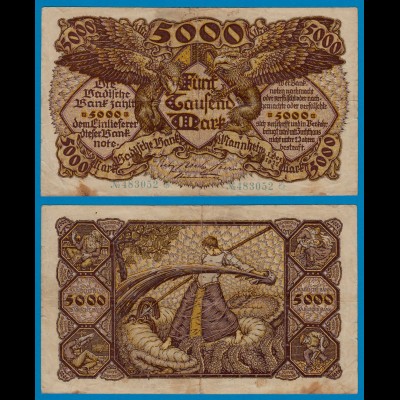 Baden Mannheimm 5000 Mark Banknote 1922 (18461