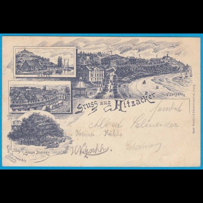 AK frühes Litho Hitzacker Villenpartie Hafen 1897 (2343