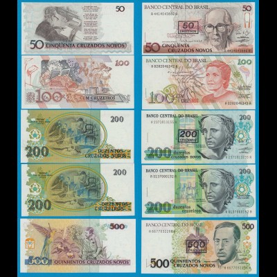 Brasilien - Brazil 5 Stück Banknoten UNC (18314
