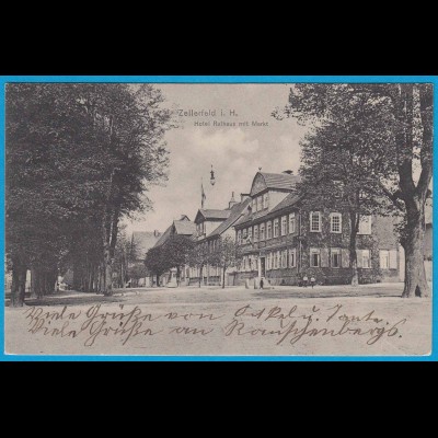 AK Clausthal-Zellerfeld i.Harz Hotel Rathaus Markt (2410